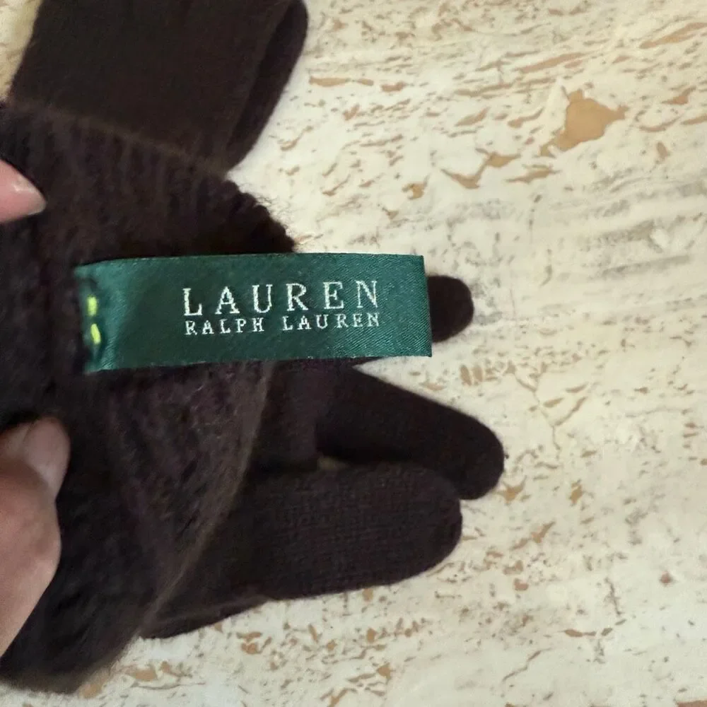 Lauren Ralph Lauren wool/rabbit blend long knit gloves